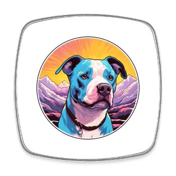 American PitBull Terrier Dog Breed Cartoon Kawaii - Square fridge magnet - white - Front