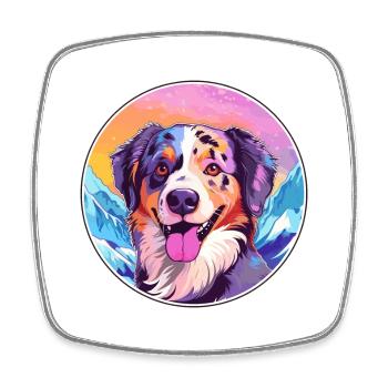 Alano Espanol Dog Breed Cartoon Kawaii Watercolor - Square fridge magnet - white - Front
