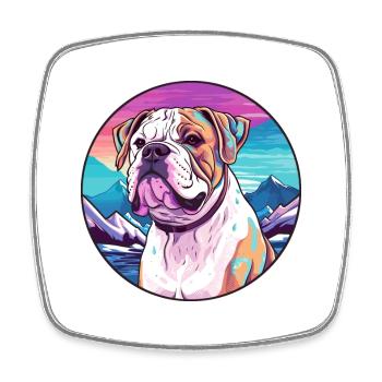 Bouledogue américain race de chien Cartoon Kawaii Watercol - Magnet carré - blanc - Devant
