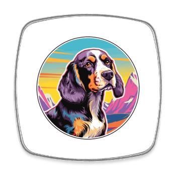 Ariege Pointer Hund Rasse Cartoon Kawaii Aquarell - Viereckiger Kühlschrankmagnet - Weiß - Vorne