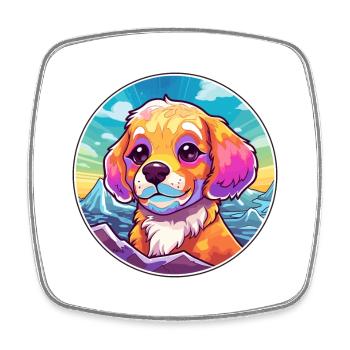 Briquet Griffon Vendéen Chien Race Cartoon Kawaii W - Magnet carré - blanc - Devant