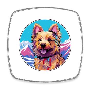 Terrier australien chien race dessin animé kawaii waterc - Magnet carré - blanc - Devant