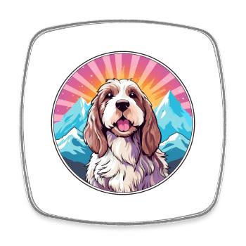 Basset Griffon Vendeen Petit Dog Rasse Cartoon Kaw - Viereckiger Kühlschrankmagnet - Weiß - Vorne