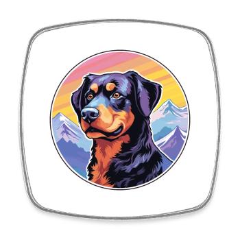 Beauceron Hunderasse Cartoon Kawaii Aquarell - Viereckiger Kühlschrankmagnet - Weiß - Vorne