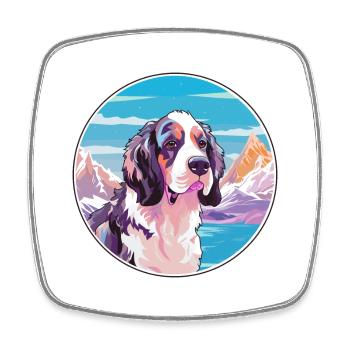 Braque Francais Dog Breed Cartoon Kawaii Watercolo - Square fridge magnet - white - Front