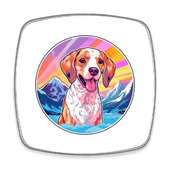 Braque Du Bourbonnais Hunderasse Cartoon Kawaii Wat - Viereckiger Kühlschrankmagnet - Weiß - Vorne