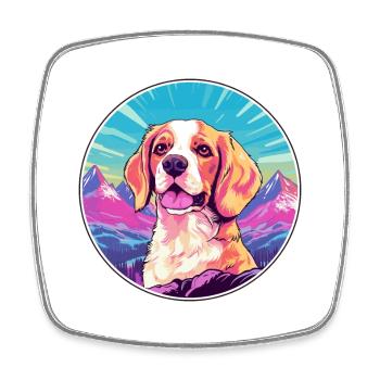 Broholmer Hunderasse Karikatur Kawaii Aquarell - Viereckiger Kühlschrankmagnet - Weiß - Vorne
