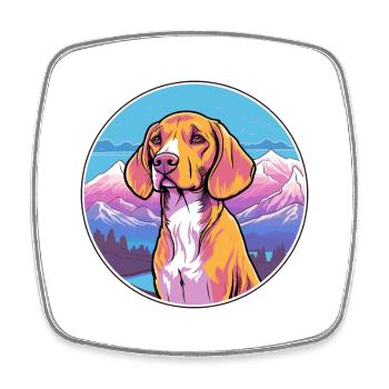 Burgos Pointer chien race dessin animé Kawaii aquarelle - Magnet carré - blanc - Devant