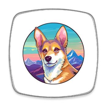 Carolina Hunderasse Cartoon Kawaii Aquarell - Viereckiger Kühlschrankmagnet - Weiß - Vorne