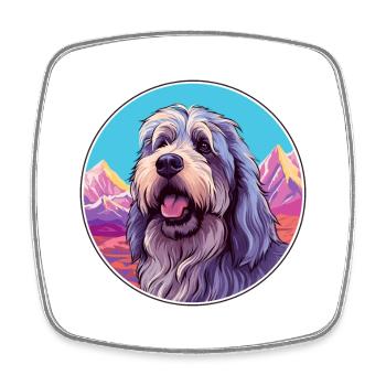 Bergamasco Schäferhund Rasse Cartoon Kawaii Wasser - Viereckiger Kühlschrankmagnet - Weiß - Vorne