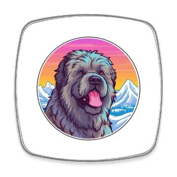 Bouvier Des Flandres Race De Chien Cartoon Kawaii Wate - Magnet carré - blanc - Devant