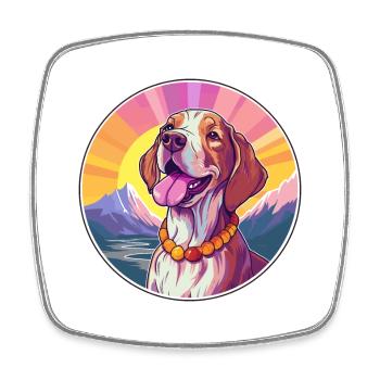 Bracco Italiano race de chien dessin animé kawaii Watercolo - Magnet carré - blanc - Devant