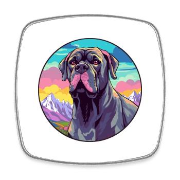 Cane Corso Dog Breed Cartoon Kawaii Watercolor - Square fridge magnet - white - Front
