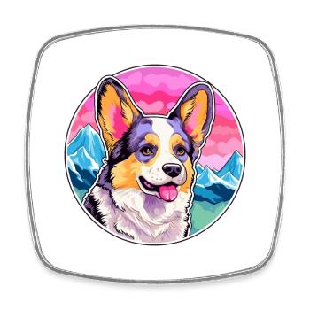 Cardigan Welsh Corgi chien race Cartoon Kawaii Wate - Magnet carré - blanc - Devant