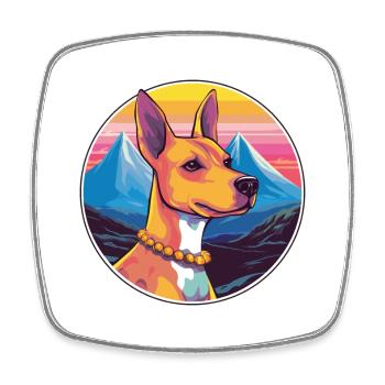 Cirneco Dell Etna Dog Breed Cartoon Kawaii Waterco - Square fridge magnet - white - Front