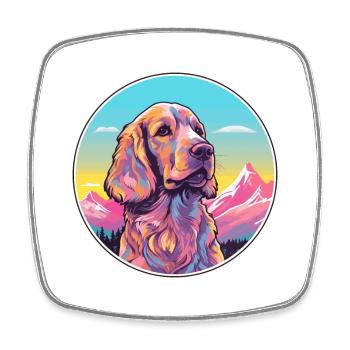 Anglais Cocker Épagneul chien race Cartoon Kawaii Wa - Magnet carré - blanc - Devant