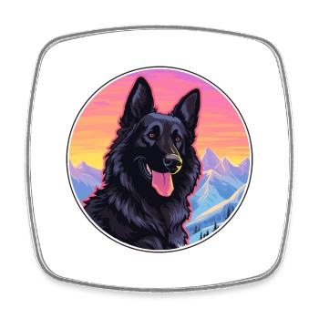 Groenendael Belgischer Schäferhund Rasse Cartoon Kaw - Viereckiger Kühlschrankmagnet - Weiß - Vorne