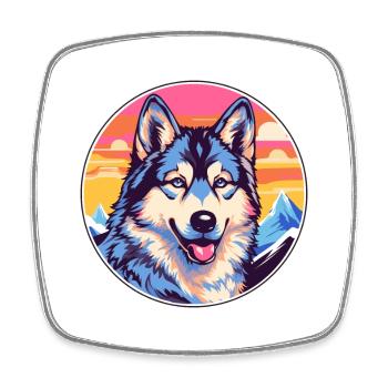 Tschechoslowakischer Wolfshund Hunderasse Karikatur Kawaii Wate - Viereckiger Kühlschrankmagnet - Weiß - Vorne