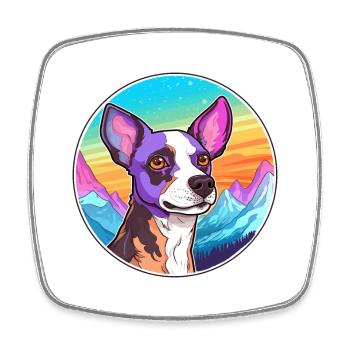 Decker Rat Terrier Chien Race Cartoon Kawaii Waterc - Magnet carré - blanc - Devant