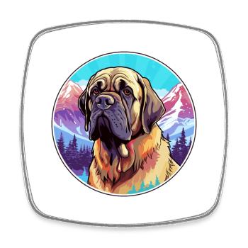 Englisch Mastiff Hunderasse Cartoon Kawaii Watercolo - Viereckiger Kühlschrankmagnet - Weiß - Vorne
