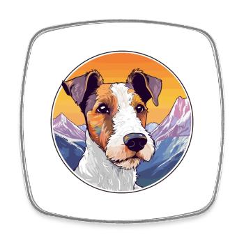 Foxterrier Glatte Hunderasse Cartoon Kawaii Waterc - Viereckiger Kühlschrankmagnet - Weiß - Vorne