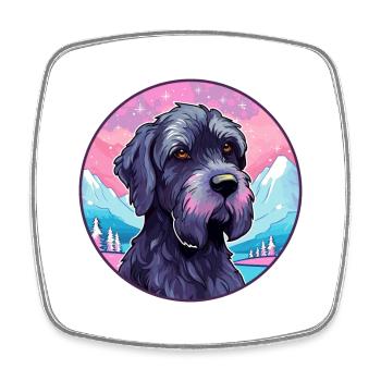 Giant Schnauzer Dog Breed Cartoon Kawaii Watercolo - Square fridge magnet - white - Front