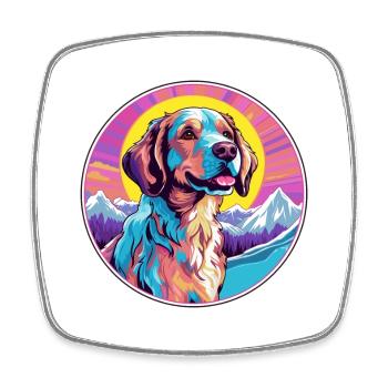 Jamthund Dog Breed Cartoon Kawaii Watercolor - Square fridge magnet - white - Front