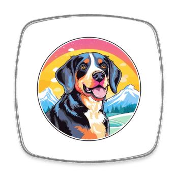 Entlebucher Sennenhund Rasse Cartoon Kawaii Wate - Viereckiger Kühlschrankmagnet - Weiß - Vorne