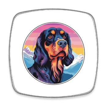 Gordon Setter Hunderasse Cartoon Kawaii Aquarell - Viereckiger Kühlschrankmagnet - Weiß - Vorne