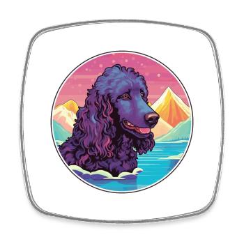 Irischer Wasserspaniel Hunderasse Cartoon Kawaii Wasser - Viereckiger Kühlschrankmagnet - Weiß - Vorne