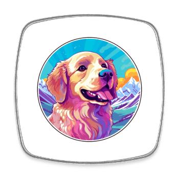 Karakachan chien race dessin animé Kawaii aquarelle - Magnet carré - blanc - Devant