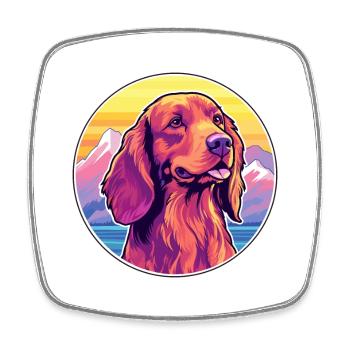 Irischer roter Setter Hund Rasse Cartoon Kawaii Watercol - Viereckiger Kühlschrankmagnet - Weiß - Vorne