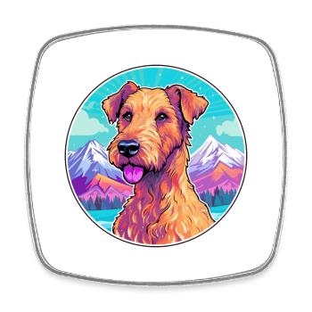 Irish Terrier Hunderasse Cartoon Kawaii Aquarell - Viereckiger Kühlschrankmagnet - Weiß - Vorne