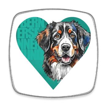 Berner Sennenhund Portrait - Viereckiger Kühlschrankmagnet - Weiß - Vorne