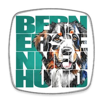 Berner Sennenhund Portrait - Viereckiger Kühlschrankmagnet - Weiß - Vorne