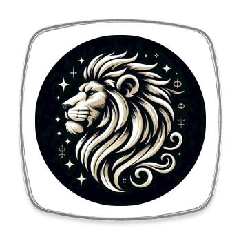 Lion Head Stars Drawn - Square fridge magnet - white - Front