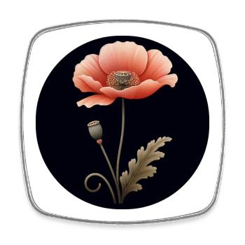 Mohnblume Mohn Blume rot orange - Viereckiger Kühlschrankmagnet - Weiß - Vorne
