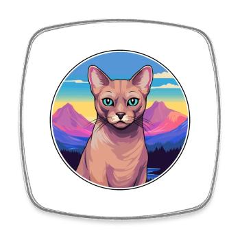 Burmesische Katze Bunte Karikatur Aquarell Illustrati - Viereckiger Kühlschrankmagnet - Weiß - Vorne