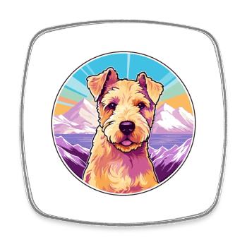 Lakeland Terrier chien race dessin animé Kawaii Watercol - Magnet carré - blanc - Devant