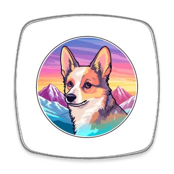 Norwegische Lundehund Hunderasse Cartoon Kawaii Wasser - Viereckiger Kühlschrankmagnet - Weiß - Vorne