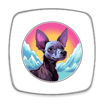 Peruvian Hairless Dog Breed Cartoon Kawaii Waterco - Square fridge magnet - white - Front