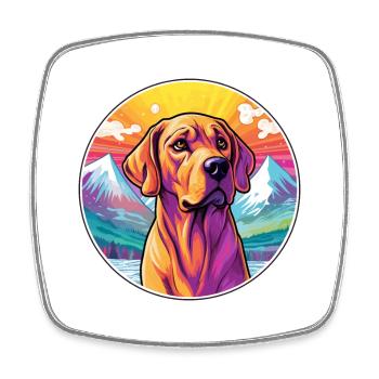 Rhodesian Ridgeback Dog Breed Cartoon Kawaii Water - Square fridge magnet - white - Front