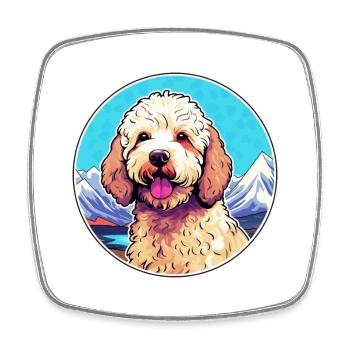 Lagotto Romagnolo Chien Race Cartoon Kawaii Waterco - Magnet carré - blanc - Devant