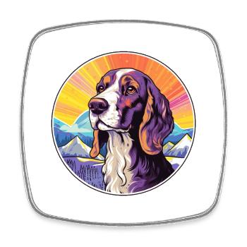 Posavac Hound Dog Breed Cartoon Kawaii Watercolor - Square fridge magnet - white - Front