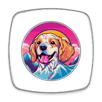 Ratonero Bodeguero Andaluz Hunderasse Cartoon Kawai - Viereckiger Kühlschrankmagnet - Weiß - Vorne