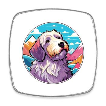 Sealyham Terrier Dog Breed Cartoon Kawaii Watercol - Square fridge magnet - white - Front