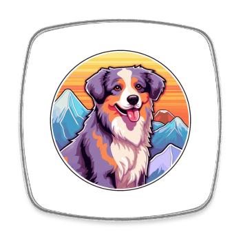 Miniature Berger Australien Chien Race Cartoon Ka - Magnet carré - blanc - Devant
