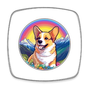 Pembroke Welsh Corgi chien race Cartoon Kawaii Wate - Magnet carré - blanc - Devant