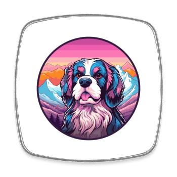 Segugio Maremmano Dog Breed Cartoon Kawaii Waterco - Square fridge magnet - white - Front