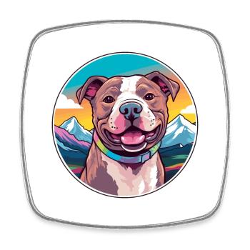Staffordshire Bullterrier Hunderasse Karikatur Kawai - Viereckiger Kühlschrankmagnet - Weiß - Vorne